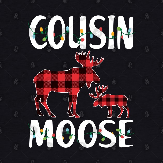 Red Plaid Cousin Moose Matching Family Pajama Christmas Gift by intelus